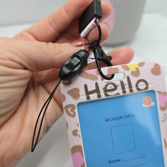 Hello Kitty | pastel pink kawaii I.D. card holder lanyard key-chain - Picture 4 of 8